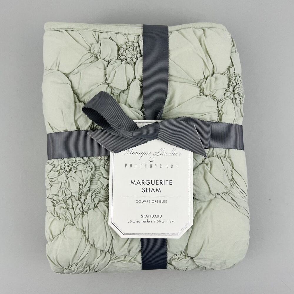 Pottery Barn Monique Lhuillier Sham Standard Marguerite Sage Green New
